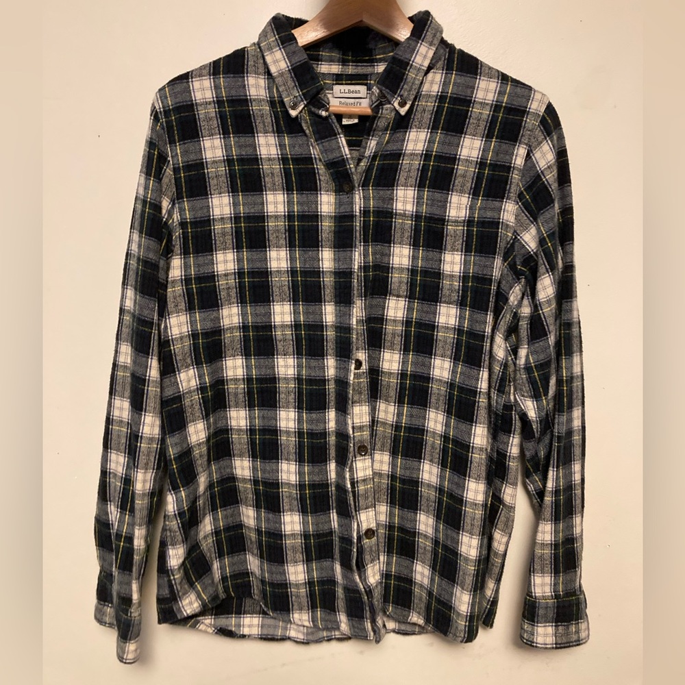 L. L. Bean plaid flannel shirt